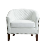 Fauteuil d'appoint moderne Axia 4 avec dossier en similicuir et pieds en bois