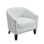 Fauteuil d'appoint moderne Axia 4 avec dossier en similicuir et pieds en bois