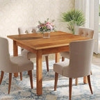 Table à manger carrée rustique en bois massif - 39,4P x 39,4L x 30H