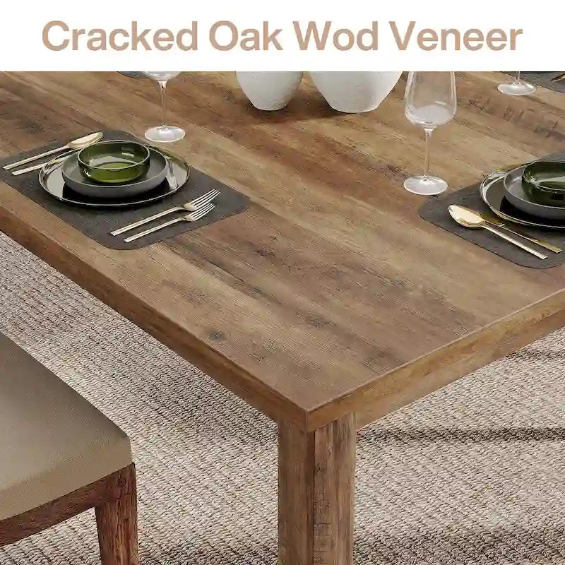 Table à manger carrée rustique en bois massif - 39,4P x 39,4L x 30H