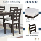 Ensemble de salle à manger 6 pièces avec 4 chaises et un banc