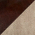 Pouf ottoman industriel Najah en cuir et toile Carbon Loft