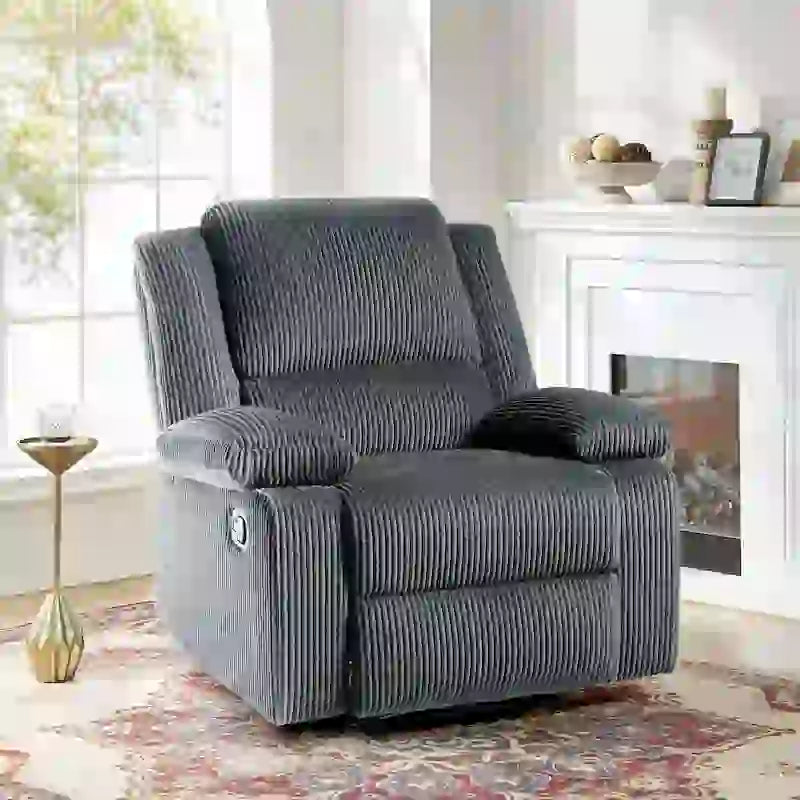 Fauteuil inclinable manuel en cuir végétalien à dossier inclinable