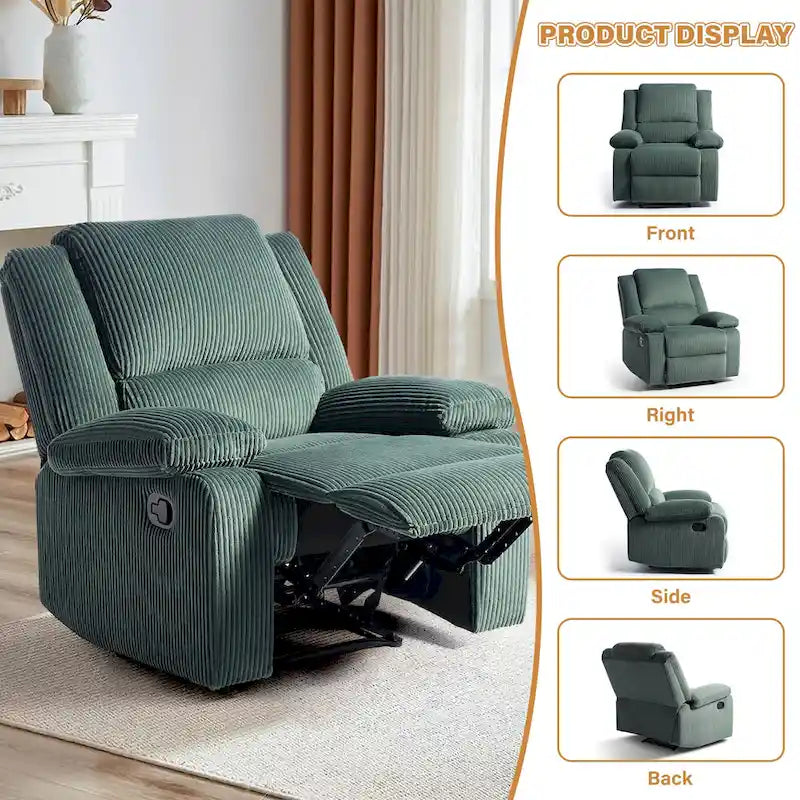 Fauteuil inclinable manuel en cuir végétalien à dossier inclinable