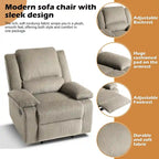 Fauteuil inclinable manuel en cuir végétalien à dossier inclinable