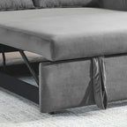Canapé convertible moderne en velours avec 2 oreillers