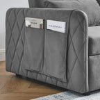 Canapé convertible moderne en velours avec 2 oreillers
