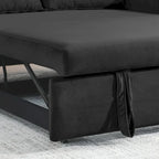 Canapé convertible moderne en velours avec 2 oreillers