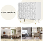 Bahut 2 portes Clihome, meuble de rangement brillant, meuble d'appoint pour équipement multimédia