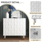 Bahut 2 portes Clihome, meuble de rangement brillant, meuble d'appoint pour équipement multimédia
