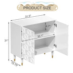 Bahut 2 portes Clihome, meuble de rangement brillant, meuble d'appoint pour équipement multimédia