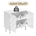 Bahut 2 portes Clihome, meuble de rangement brillant, meuble d'appoint pour équipement multimédia
