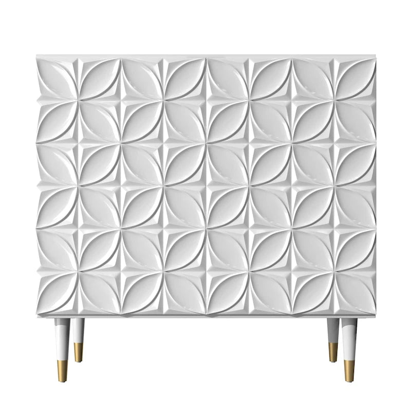 Bahut 2 portes Clihome, meuble de rangement brillant, meuble d'appoint pour équipement multimédia