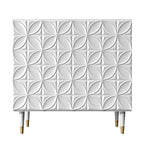Bahut 2 portes Clihome, meuble de rangement brillant, meuble d'appoint pour équipement multimédia