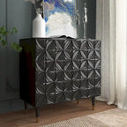 Bahut 2 portes Clihome, meuble de rangement brillant, meuble d'appoint pour équipement multimédia