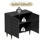 Bahut 2 portes Clihome, meuble de rangement brillant, meuble d'appoint pour équipement multimédia