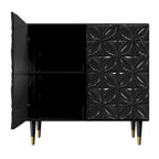 Bahut 2 portes Clihome, meuble de rangement brillant, meuble d'appoint pour équipement multimédia