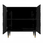 Bahut 2 portes Clihome, meuble de rangement brillant, meuble d'appoint pour équipement multimédia