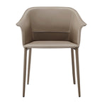 Chaise de salle à manger Callie en cuir recyclé avec accoudoirs