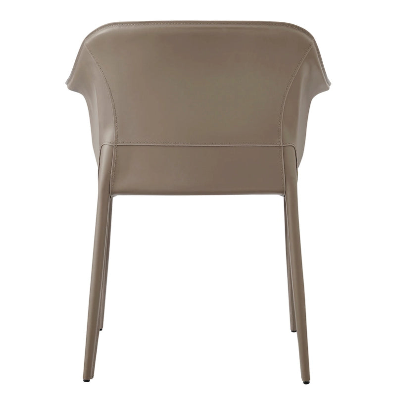 Chaise de salle à manger Callie en cuir recyclé avec accoudoirs