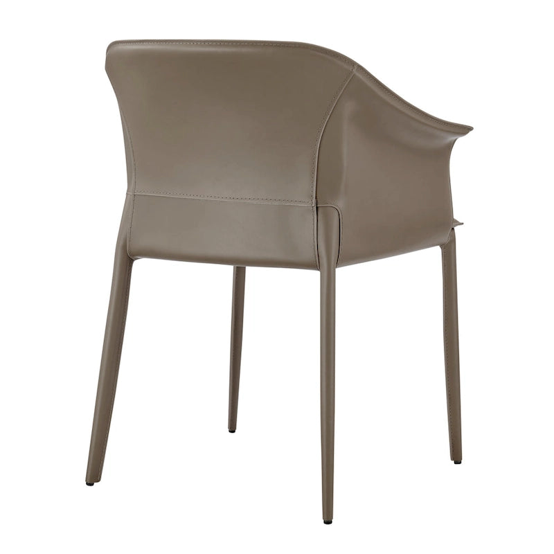 Chaise de salle à manger Callie en cuir recyclé avec accoudoirs