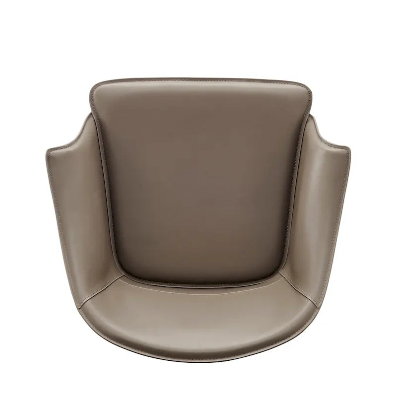 Chaise de salle à manger Callie en cuir recyclé avec accoudoirs