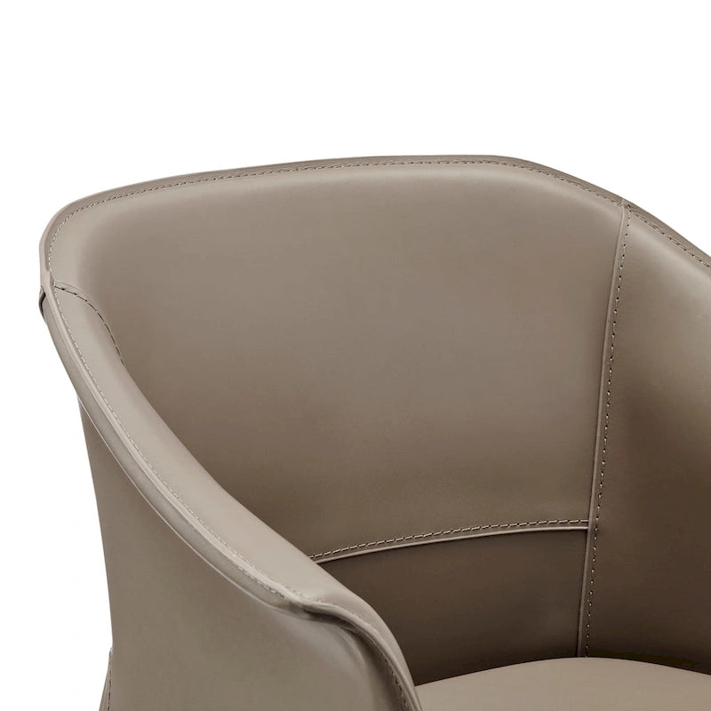 Chaise de salle à manger Callie en cuir recyclé avec accoudoirs