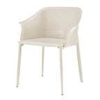 Chaise de salle à manger Callie en cuir recyclé avec accoudoirs