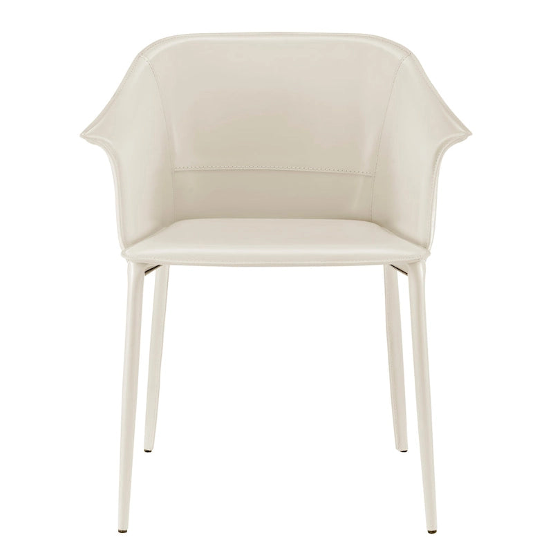 Chaise de salle à manger Callie en cuir recyclé avec accoudoirs