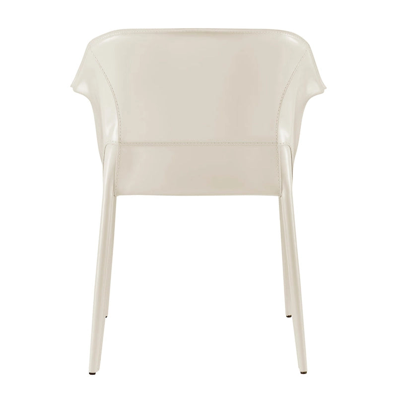 Chaise de salle à manger Callie en cuir recyclé avec accoudoirs