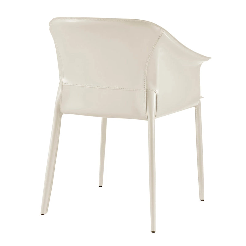 Chaise de salle à manger Callie en cuir recyclé avec accoudoirs