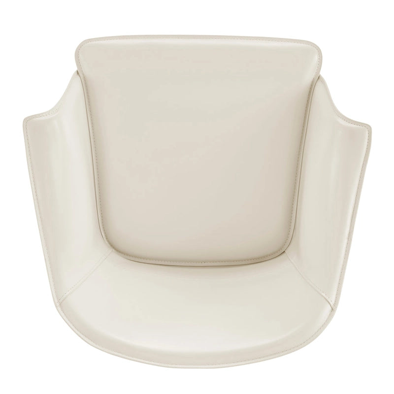Chaise de salle à manger Callie en cuir recyclé avec accoudoirs