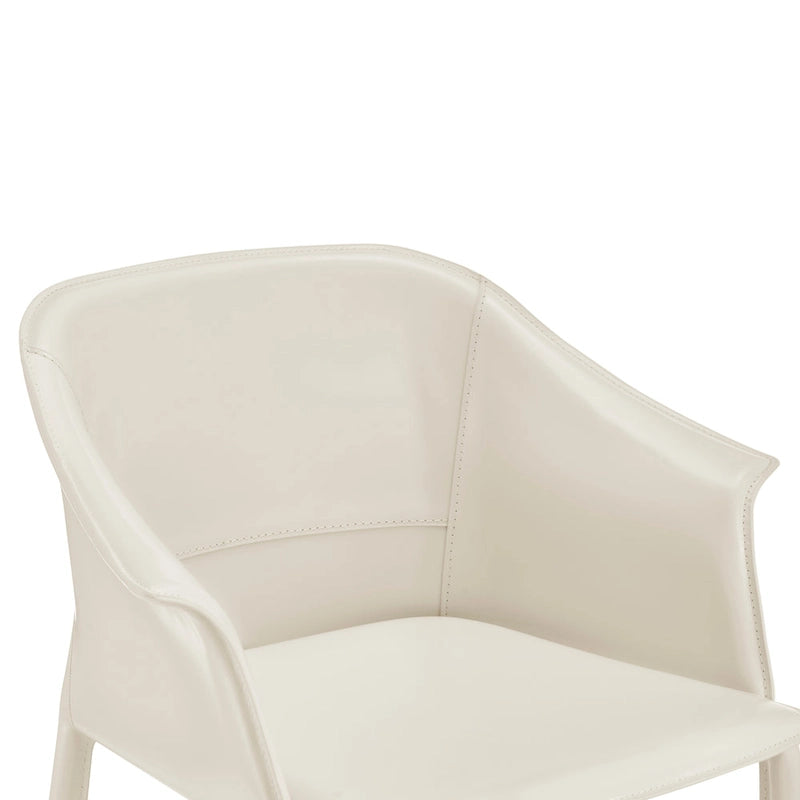 Chaise de salle à manger Callie en cuir recyclé avec accoudoirs