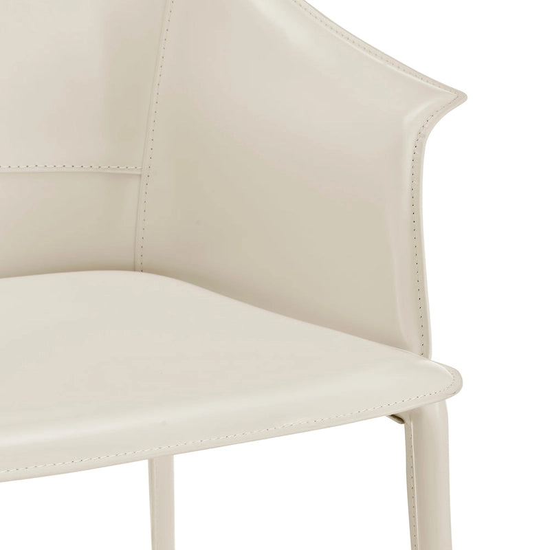 Chaise de salle à manger Callie en cuir recyclé avec accoudoirs