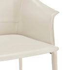 Chaise de salle à manger Callie en cuir recyclé avec accoudoirs
