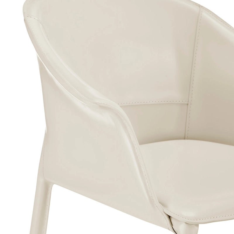 Chaise de salle à manger Callie en cuir recyclé avec accoudoirs