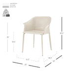 Chaise de salle à manger Callie en cuir recyclé avec accoudoirs