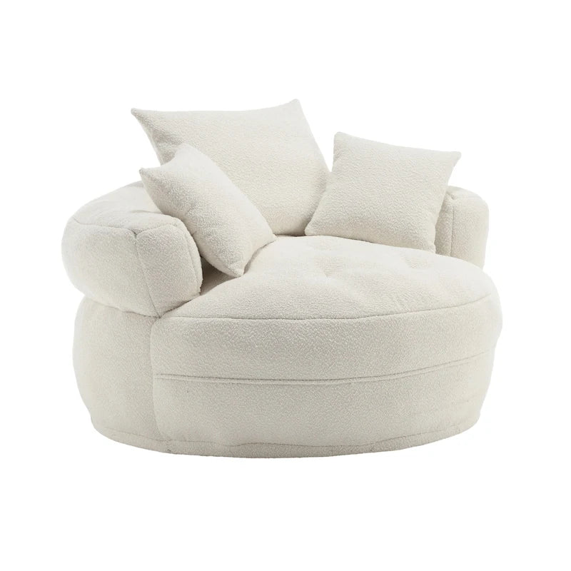 Canapé circulaire large d'intérieur et fauteuil paresseux