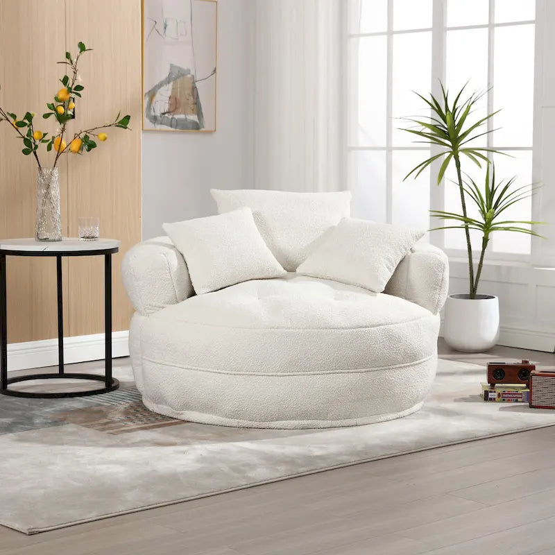 Canapé circulaire large d'intérieur et fauteuil paresseux