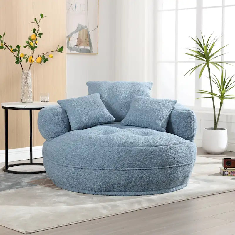 Canapé circulaire large d'intérieur et fauteuil paresseux