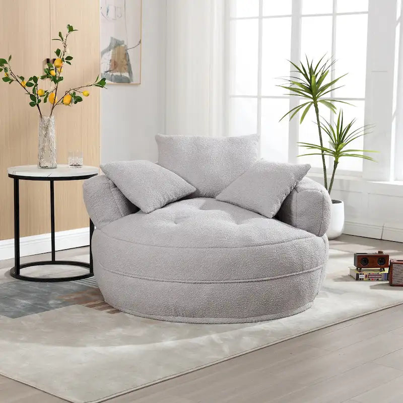 Canapé circulaire large d'intérieur et fauteuil paresseux