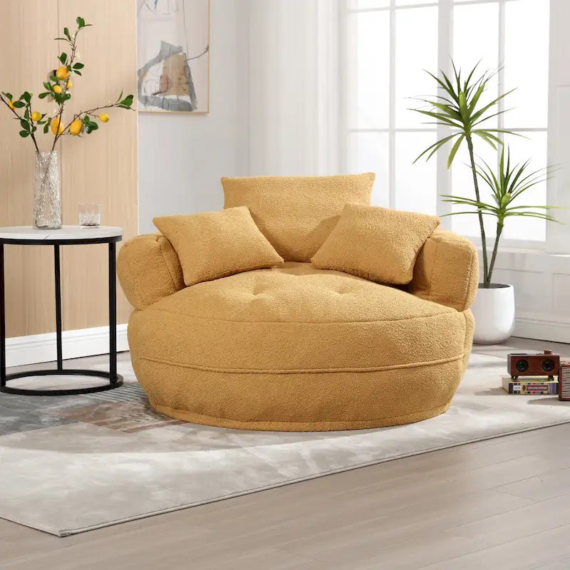 Canapé circulaire large d'intérieur et fauteuil paresseux