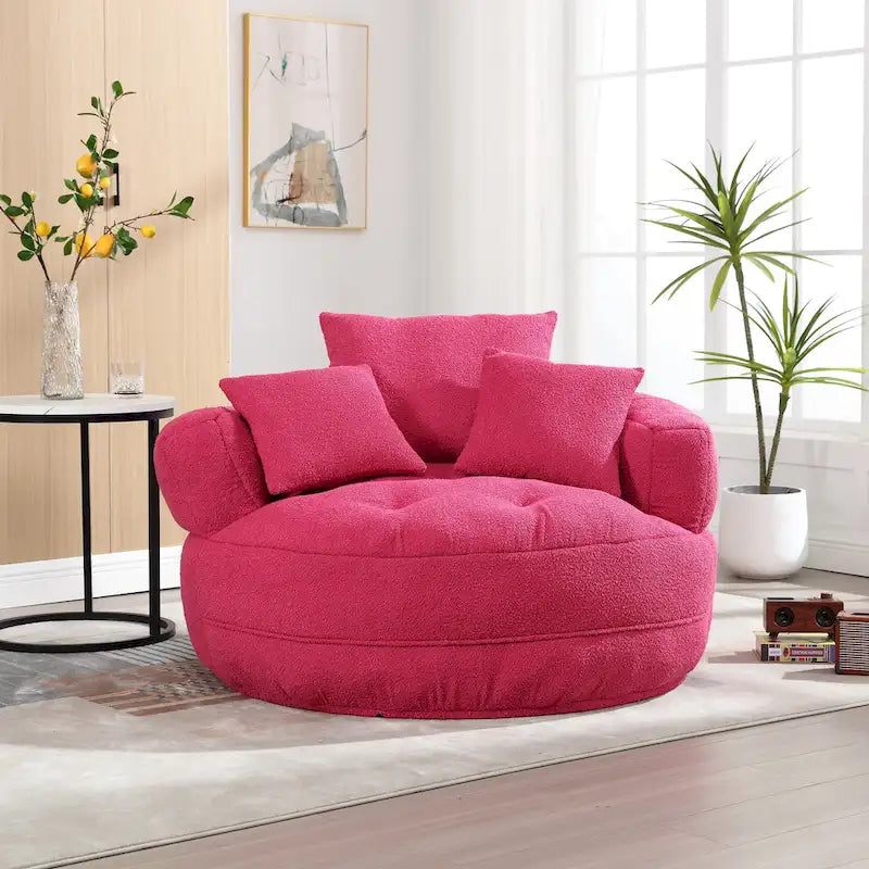 Canapé circulaire large d'intérieur et fauteuil paresseux