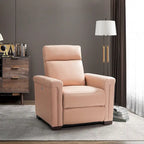 Fauteuil inclinable électrique contemporain classique en cuir véritable Alicia de 88 cm de large avec port USB