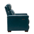 Fauteuil inclinable électrique contemporain classique en cuir véritable Alicia de 88 cm de large avec port USB