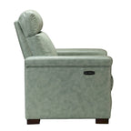 Fauteuil inclinable électrique contemporain classique en cuir véritable Alicia de 88 cm de large avec port USB