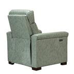 Fauteuil inclinable électrique contemporain classique en cuir véritable Alicia de 88 cm de large avec port USB