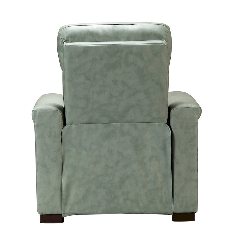 Fauteuil inclinable électrique contemporain classique en cuir véritable Alicia de 88 cm de large avec port USB
