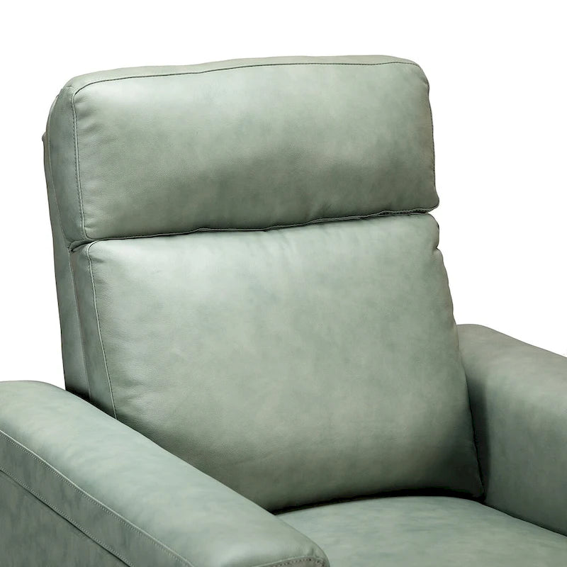 Fauteuil inclinable électrique contemporain classique en cuir véritable Alicia de 88 cm de large avec port USB