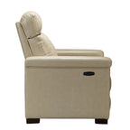 Fauteuil inclinable électrique contemporain classique en cuir véritable Alicia de 88 cm de large avec port USB